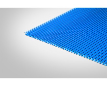 Сотовый поликарбонат КОЛИБРИ 6,0 мм 2100x9000 м синий 30%